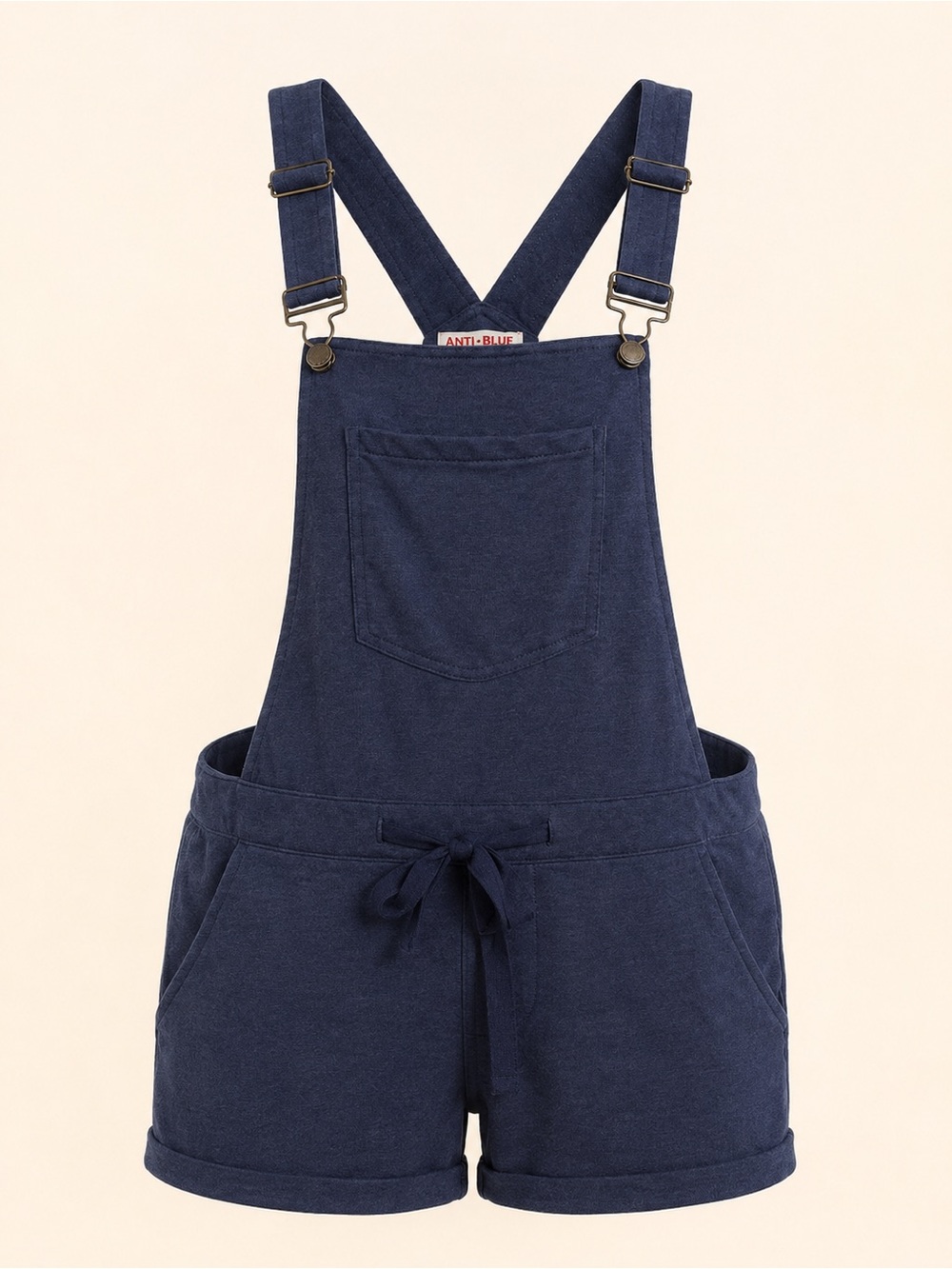Anti Blue by Blue Spice Navy Overall Romper Shorts Size M